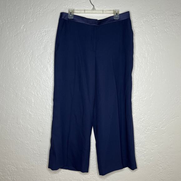 Boden Marlin Wide Leg Pants Women's High Rise Navy Blue Size 10 Regular - Picture 3 of 8